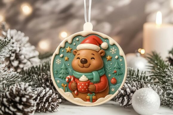 3D Porcelain Capybara Ornament Illustrations