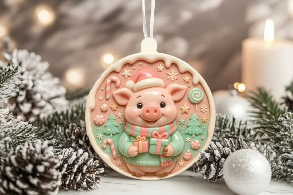 3D Porcelain Pig Ornament: Editorial Illustrations