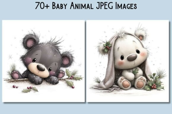 Baby Animal Clipart JPEG Bundle: Illustrations for Branding