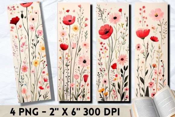 Botanical Flower Bookmark Painting: Elevate Illustrations