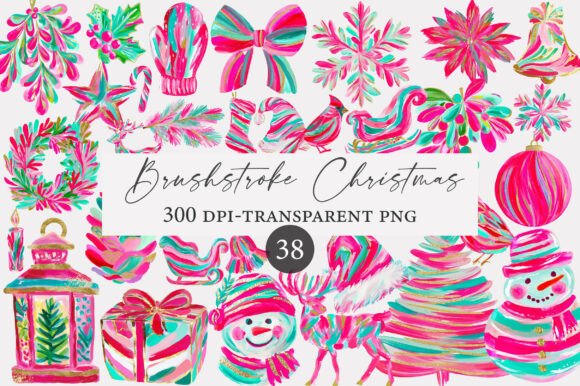 Brushstroke Christmas Clipart: Illustrations for Crafters