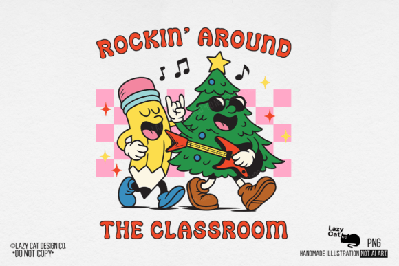 Christmas Teacher Retro Classroom PNG Review