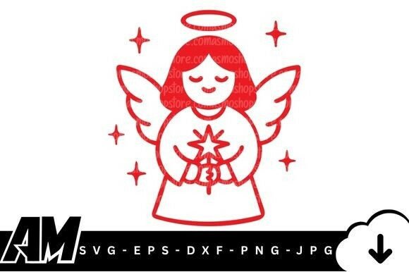 Cute Christmas Angel SVG: Illustrations for Branding