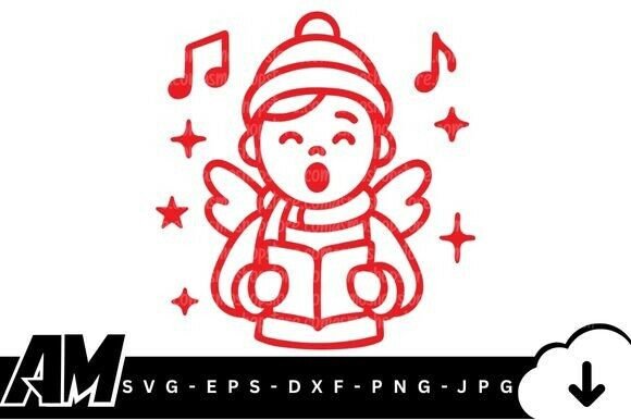 Cute Christmas Caroler SVG: Festive Illustrations