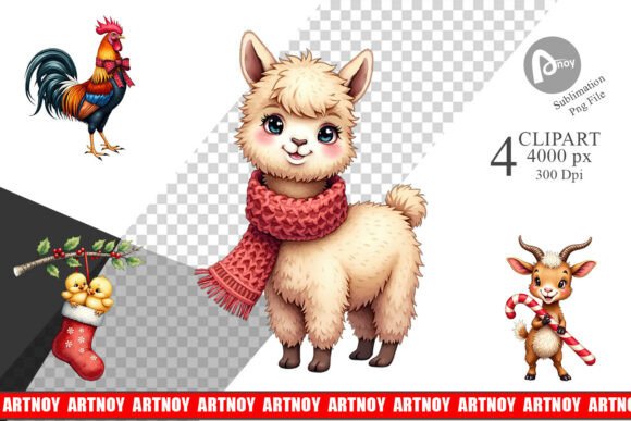 Farmhouse Christmas Animals Clipart: A Designer’s Review