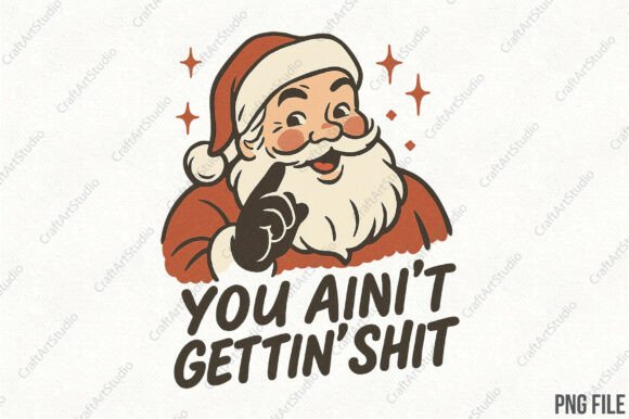 Funny Christmas Sarcastic Santa PNG for Bold Illustrations