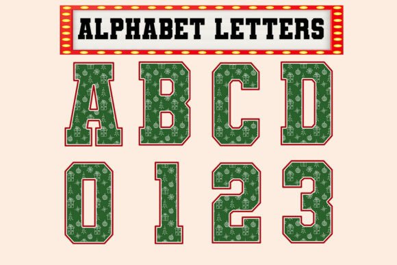 Green Gift Christmas Letter Alphabet Illustrations Review