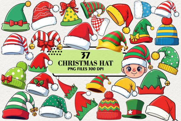 Kawaii Christmas Hat Clipart Bundle: Illustrations Review