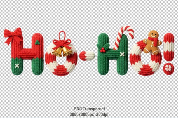 Knitted Christmas Text Ho-Ho Illustrations Review