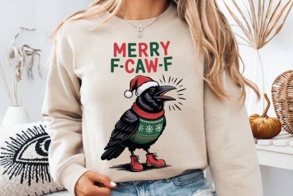 Merry Christmas F-Caw-F Crow Png: Illustrations for Bloggers