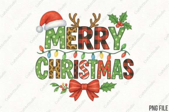 Merry Christmas PNG Retro Christmas Illustrations