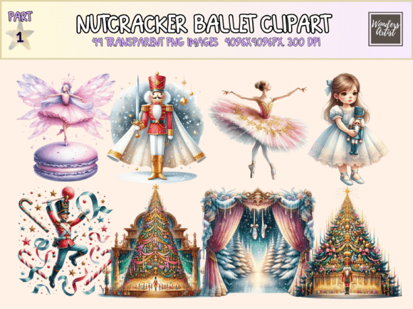 Nutcracker Ballet Clipart: Elegant Illustrations for Crafters