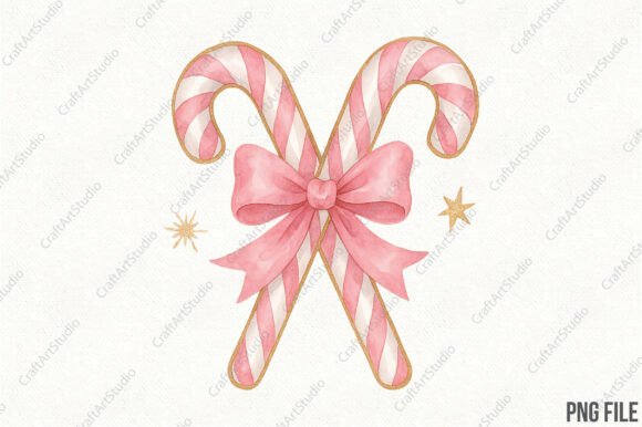 Pink Christmas Candy Cane PNG: Sweet Illustrations