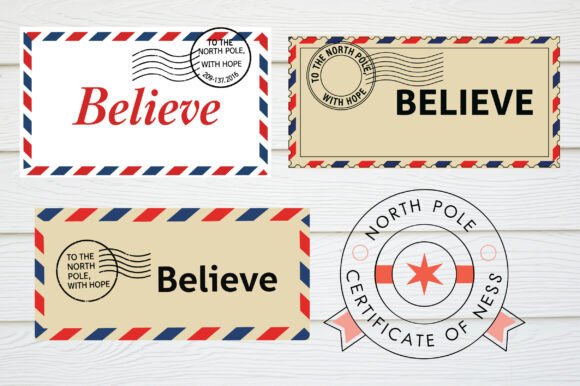 Retro Christmas Envelope, Stamp SVG Review