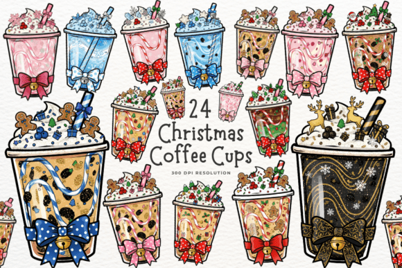 Review: Christmas Coquette Coffee Cup Clipart & Illustrations
