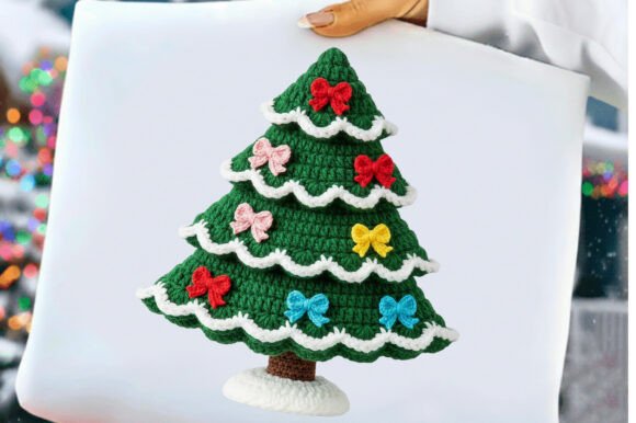 Review: Christmas Tree Bow Crochet Faux Yarn Png
