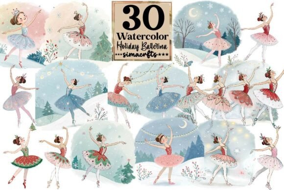 Review: Watercolor Holiday Ballerina PNG Clipart for Embroidery