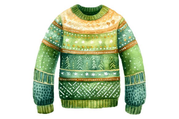 Ugly Green Christmas Sweater Illustrations Review