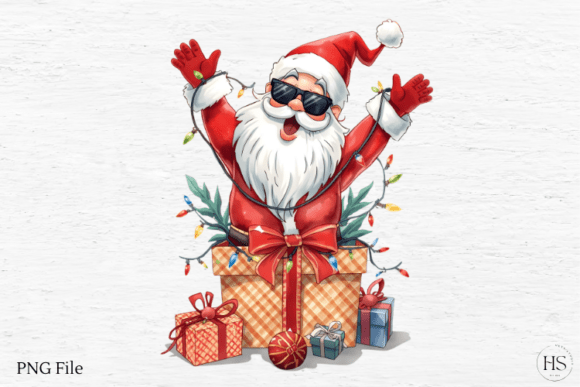 Watercolor Christmas, Watercolor Santa Illustrations